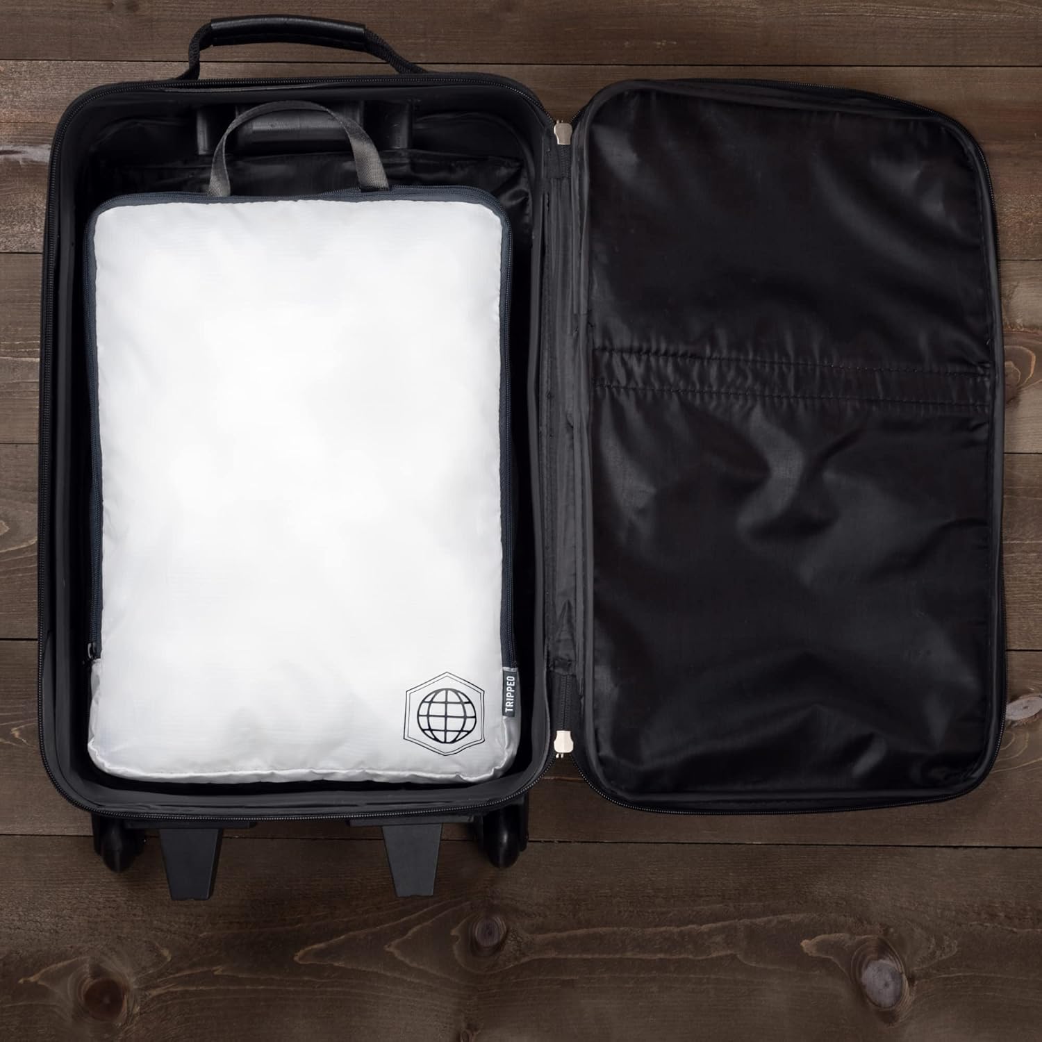 Large Compression Packing Cubes for Travel-Packing Cube Luggage Organizers 4 Piece Set for Checked Luggage-Ultralight, Expandable/Compression Bags by TRIPPED Travel Gear (White 4 Piece) - Roamly