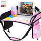 Kids Travel Tray, 3PCS Car Seat Tray for kids Travel, Toddler Road Trip Essentials With Drawing Kit, Toddler Lap Desk Organizer for Car, Carseat Table for Airplane