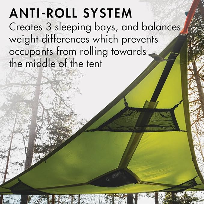 Tentsile Trillium Giant Hammock, The Original Tree Tent Company, 6 Adult Capacity, Anti-Roll, Central Hatch, Ratches and Straps Included, Designed in The UK (6 Person, Safari Brown)