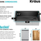 KRAUS Kore Workstation 32-inch Undermount 16 Gauge Black Stainless Steel Single Bowl Kitchen Sink in PVD Gunmetal Finish with Accessories, KWU110-32/PGM