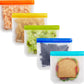 (re) zip 5-pack Reusable Sandwich Lunch Food Storage Bags | BPA-Free, Food Grade, Leakproof, Freezer Safe, Dishwasher Safe, Travel Friendly | Multicolor for Easy Organization