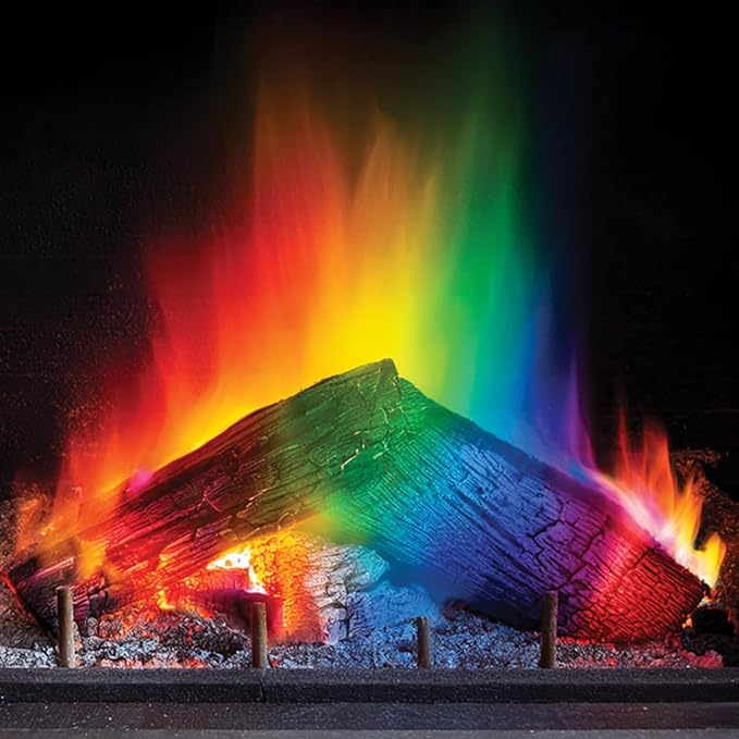 Merlin's Mystical Fire Color Changing Packets- Pack of 6, 0.882 oz Each- Long Lasting Enchanted Multi-Color Magical Flames- Flame Color Changer for Fire Pits & Outdoor Fireplaces- Campfire Accessories