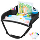 COOLBEBE Kids Travel Tray for Toddler Car Seat, Travel Tray for Airplane, Toddler Car Seat Lap Tray, Carseat Table Tray for Kids Travel Activities (Black-1)