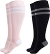 Momcozy Compression Socks for Women Wide Calf, 15-20mmHg Knee High Support Socks for Pregnancy, Nurses, Travel, Flying