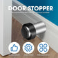 Chumia 10 Pcs Door Stopper Mounted Floor Stops Stainless Steel Cylindrical Stopper Modern Decorative Rubber Bumper Stops Holder Wall Protector for Bottom or Top of Door (Silver)