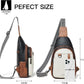 7L Sling Bag for Women Men Leather Small Sling Backpack Daypack Anti Theft Fanny Pack Crossbody Purse Travel