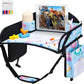 Kids Travel Tray, 3PCS Car Seat Tray for kids Travel, Toddler Road Trip Essentials With Drawing Kit, Toddler Lap Desk Organizer for Car, Carseat Table for Airplane