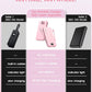 Portable Charger Power Bank, 12000mAh 22.5W USB C Power Bank Fast Charging with Built-in Cables and Wall Plug, Travel Essential Battery Pack with LED Display Compatible with iPhone, iPad, Samsung Pink