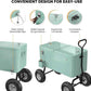 VINGLI 80 Quart Wagon Rolling Cooler Ice Chest, w/Long Handle and 10" Wheels, Portable Beach Patio Party Bar Cold Drink Beverage, Outdoor Park Cart on Wheels