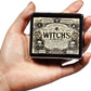 Cute and Portable Metal Pill Organizer – 8 Compartments, Elegant Chrome Finish, Ideal for Travel and Daily Use (Witch's Powders Vintage)