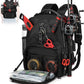 Fishing Tackle Backpack,Tackle Bags with 2 Rod Holders,Water-Resistant Tackle Bag Storage Bag for Fishing Gear(Black)