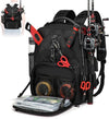 Fishing Tackle Backpack,Tackle Bags with 2 Rod Holders,Water-Resistant Tackle Bag Storage Bag for Fishing Gear(Black)