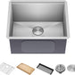 KRAUS Kore 23-Inch Undermount Workstation Single Bowl 16 Gauge Deep Laundry Utility Stainless Steel Kitchen Sink with Accessories, KWU100-23L
