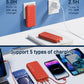 Portable Charger with Built in Cable and AC Wall Plug, USB C Power Bank 12000mAh 22.5W Super Fast Charging, Lightweight Portable Phone Charger Travel Battery Pack for iPhone, Samsung, Tablets (Red)