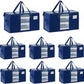 VENO 8 Pack Moving Bags, Comforter and Blanket Storage Bags for Closet, Moving Boxes, Boxes with Lids Alternative, College Dorm Packing Supplies, Foldable Heavy-Duty Tote with Window (Blue, 8 Pack)