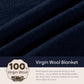 100% Wool Blanket, 48" x 62", Warm, Thick, Washable, Military Wool Blanket, Great for Camping, Outdoors, Sporting Events, Survival Kits，Navy