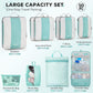 10 Set Compression Packing Cubes for Travel Essentials,Compressible Expandable Packing Cubes for Suitcase,OlarHike Luggage Organizer Bags for Travel,Handy Helper for Organizing Clothes(New Blue Green) - Roamly