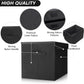 Large 22 Quart Linen Fabric Foldable Storage Bin Cube Organizer Basket with Flip-Top Lid & Handles, Clothes Blanket Box for Home, Office, Closet, Black, 4 Pack 14.6 x 9.5 x 9.5”