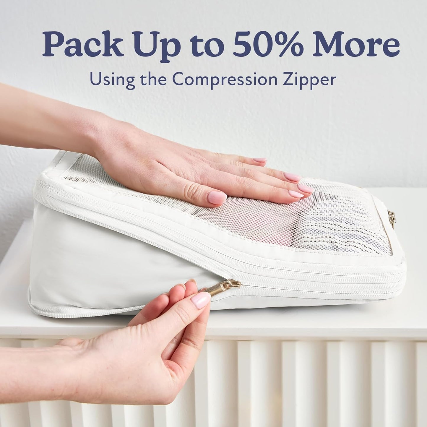 Vandel Space-Saving Compression Packing Cubes for Women, Men, Compressible Carry On Suit Case Organizer Luggage Packing Cubes for Travel Organizer Bags for Luggage and Backpacks, Suitcase Cube - Roamly