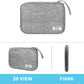 Electronics Organizer Travel Case,Electronic Accessories Storage Bag,Portable Waterproof Cable Organizer Bag,with 5 Cable Ties，for Travel,Work-Grey