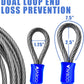 1/2Inch Heavy-Duty Security Cable Lock with Loops 4FT/6FT/8FT/10FT Bike Lock Cable Steel Cable Chain Locks for Outside
