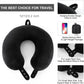Travel Pillow, Best Memory Foam Neck Pillow Head Support Soft Pillow for Sleeping Rest, Airplane Car & Home Use (Black5)