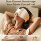 LC-dolida Luxurious Silk Soft Sleep Mask, Sleep Headphones with Bluetooth 5.4 for Side Sleeper, Total Blackout Eye Sleeping Mask for Women and Men, Ideal Gift for Restful Sleep, Travel(Champagne)