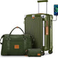 Joyway 20in Carry On Luggage with Cup Holder and USB Port, 25% Expandable Capacity, Smart Suitcase with Anti Slip Wheels and Handbag, Perfect for Men and Women 3 Piece Set DarkGreen