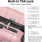 KYME Pink Hardside Carry On Luggage 22x14x9 Airline Approved with TSA Lock Hardshell Carry-On Suitcase with Wheels Travel Rolling 22 inch Luggage with Cup Holder for Women