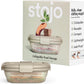 STOJO Collapsible Sandwich Box – 24oz, Reusable Food Storage Container, Silicone Bowl for Hot/Cold Food – Meal Prep, Lunch, Camping, Hiking – Dishwasher Safe (Set of 1, Translucent Oat)