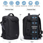 Vacuum Backpack Travel with Pump, 40L Expandable Carry on Compression Backpack Flight Approved for Women Men Fit 17 Inch Laptop with USB Charging Port Business Weekender