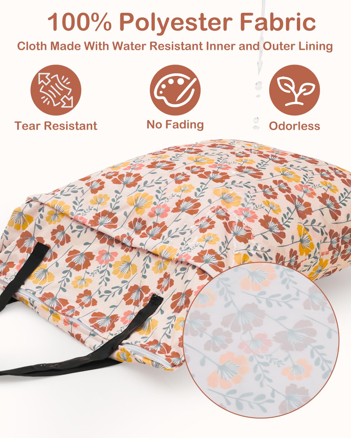 ALVABABY 2 Pack Large Wet Dry Bag Waterproof Hanging Cloth Diaper with Double Zippered Pockets 25x18 inches 2HL03