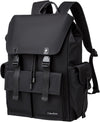 Black backpack for men, 16 inch laptop backpack with computer compartment, Drawstring slim waterproof tech backpack for travel, work, college or daily use, Large 30 L