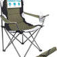 Internet's Best Padded Camping Folding Chair | Outdoor | Green | Sports | Cup Holder | Comfortable | Carry Bag | Beach | Quad