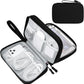 FYY Electronic Organizer, Large Travel Cable Organizer Bag Pouch Electronic Accessories Carry Case Portable Waterproof Double Layers All-in-One Storage Bag for Cable, Cord, Charger, Phone, Black