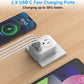 European Travel Plug Adapter, International Plug Adapter with 2 AC Outlets 4 USB Ports(2 USB C), Type C Europe Power Plug Charger for US to Europe EU France Spain Germany Iceland Italy