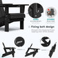 SERWALL HDPE Folding Adirondack Chair with Dual Cup Holder - Composite Adirondack Chair Set of 4- Black