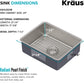 KRAUS Dex 21-inch Undermount 16 Gauge Stainless Steel Single Bowl Kitchen Sink, KA1US21B