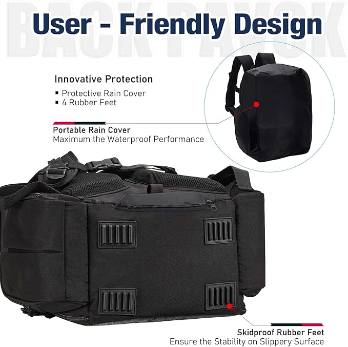 Piscifun Fishing Backpack with 2 Rod Holders & 4 Tackle Boxes, Large Tackle Storage Bag With Rain Cover for Fishing Gear