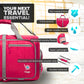 Bago Foldable Duffel Bags for Traveling Women & Men - 40L Sports Packable Duffle Bag for Travel with Shoe Compartment - Water Repellant, Heavy Duty, Lightweight Folding & Collapsible (Pink) - Roamly