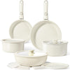 GiPP Ceramic Pots and Pans Set Non Stick, Nonstick Detachable Handle Cookware Sets, Healthy Non Toxic PFAS PFOA & PTFE Free, Dishwasher ＆Oven Safe, Induction Kitchen Pot and Pan, 15 Piece Cream