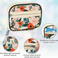 Serfeymi Weekly Travel Pill Organizer Pill Case for Purse with Removable 7 Day Pill Box, Fashionable Travel Medicine Organizer Pill Container for Medicine, Vitamin, Supplement - Black 02 + Bloom 01