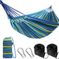 ANYOO Cotton Hammock Portable Camping Hammocks for Hanging Sturdy Garden Comfortable Fabric Hammock with Tree Straps Up to 660lbs with Travel Bag for Camping Outdoor/Indoor Patio Backyard