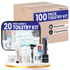 Trektote Bulk Hygiene Kit For Men And Women – (100 Pack) 20 Piece Set Of Travel Size Toiletries, TSA Compliant, Bulk Travel Essentials, Includes Shampoo And Conditioner, Body Wash, Toiletry Bag & More