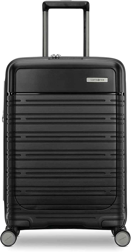 Samsonite Elevation Plus - Carry-On Hardside Luggage with QuickEntry™ Front Compartment - Scratch Resistant Polypropylene Shell, AirTag Holder, TSA Lock, Airline Approved - Triple Black