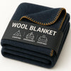 Wool Camping Blanket – 70% Wool Heavy-Duty Military Style Throw, Warm & Washable, Fire Retardant Cover for Emergency, Survival & Outdoor Use – Perfect for Camping, Car, Home & Hiking, Navy 66x90