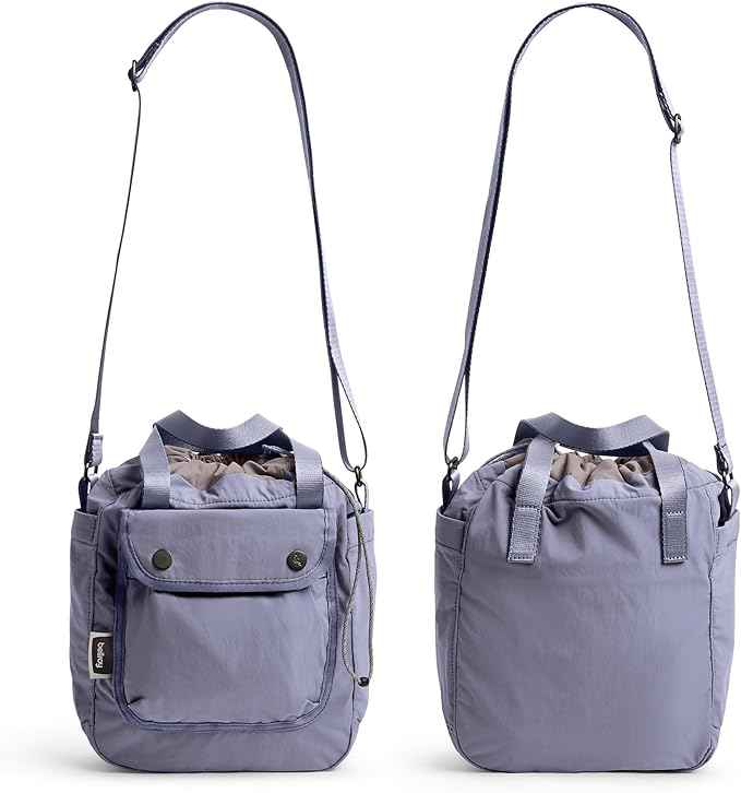 Bellroy Cinch Bucket Bag (compact 9 liter lightweight crossbody bag with external organization, internal zip pocket, adjustable shoulder strap, and adapts to be carried three ways) - LilacHaze