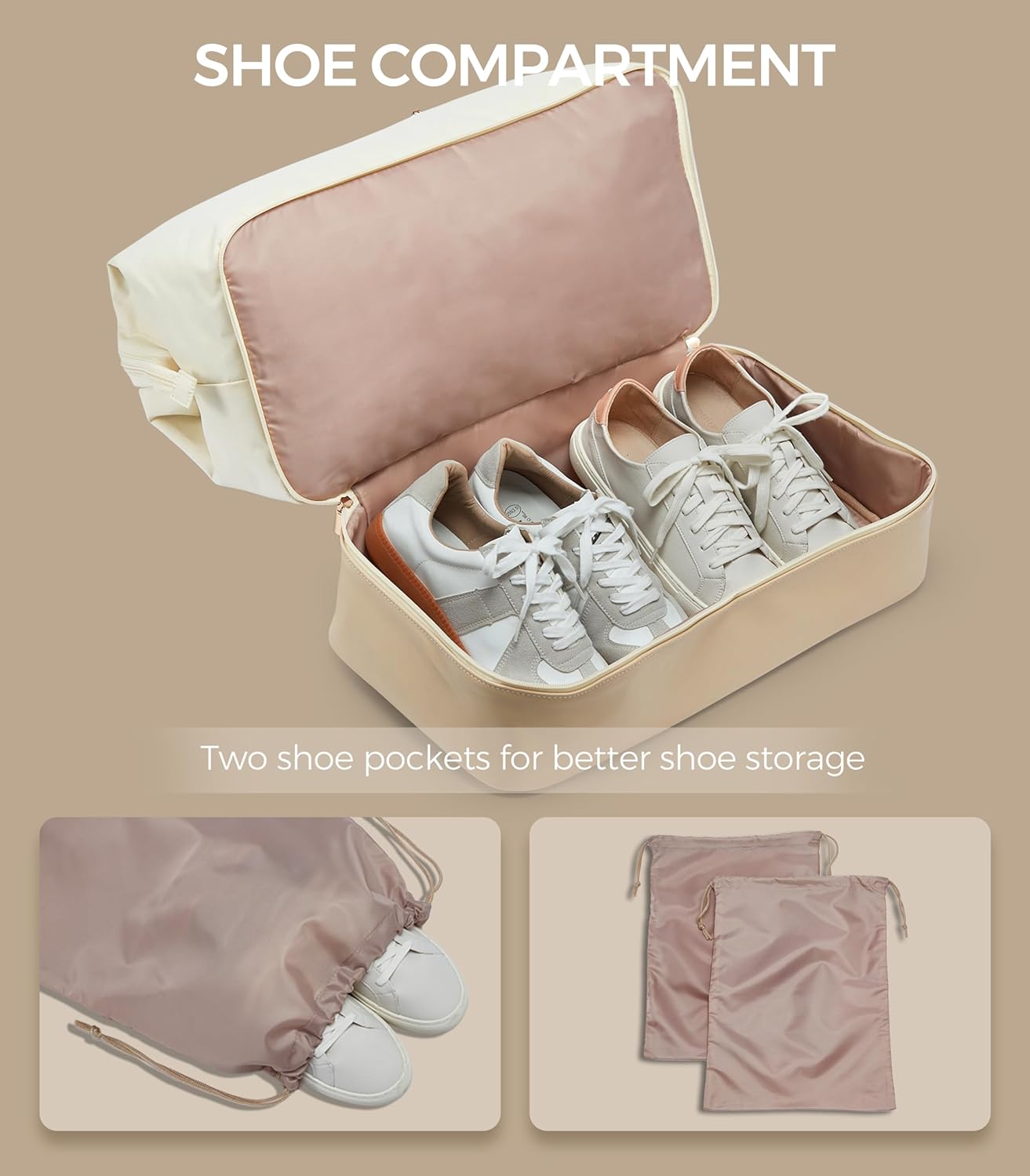 Weekender Bags for Women, Large Travel Duffel Bag with Shoes Compartment, Carry On Overnight Tote Bags with Toiletry Bags, Hospital Bags for Labor and Delivery - Roamly