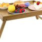 VaeFae Acacia Bed Table Tray, Wooden Breakfast Tray with Folding Legs, Bed Tray for Eating and Laptop, Eating Trays for Bedroom (Large Size)