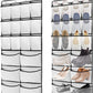 2 Packs Over the Door Shoe Organizer, 36 Large Mesh Pockets Hanging Shoe Boots Rack Holder, Closet Hanging Organizers for Storage Sneakers High Heeled Shoes Slippers (White)